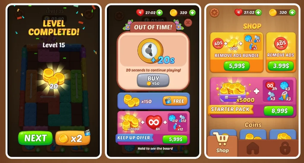Casual mobile game reward popup UI
